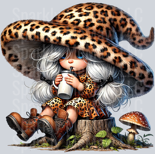 14 Leopard Print Gnome Girls Clipart Decal