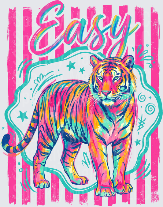 Easy Colorful Rainbow Tiger UV DTF Decal