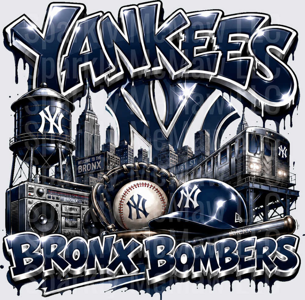 Yankees Bronx Bombers NYC Graffiti UV DTF Decal