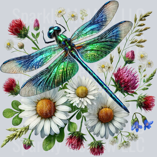 24 Floral Dragonfly UV DTF Clip Art Decal