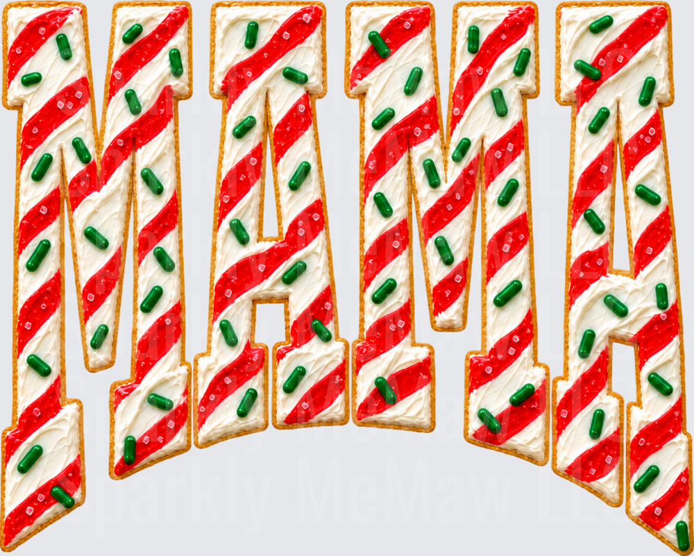 MAMA Christmas Cookie Letter UV DTF Decal