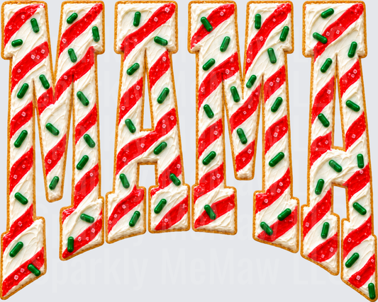 MAMA Christmas Cookie Letter UV DTF Decal