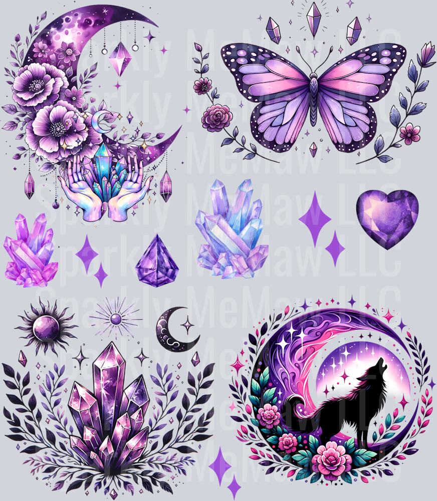 PurpleCrystal.UV DTF Element Sheet