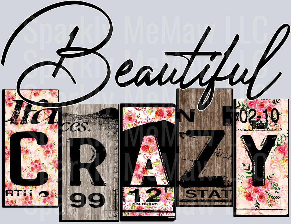 Beautiful Crazy Floral UV DTF Decal (printed in width)