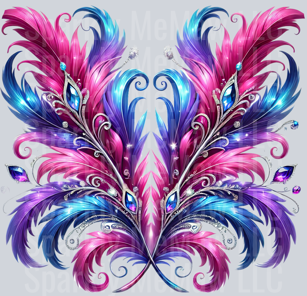 32 Fancy Feathers UV DTF Clip Art Decal
