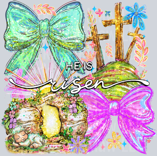 He Is Risen Bow Bright UV DTF Decal