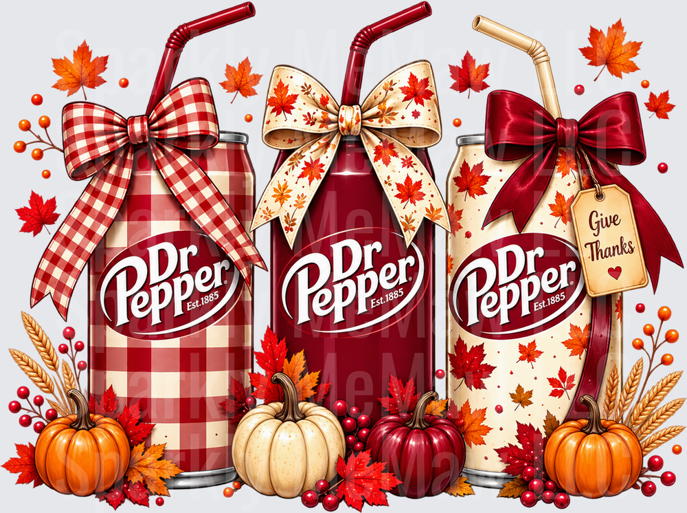 Dr Pepper Fall Thanksgiving UV DTF Decal