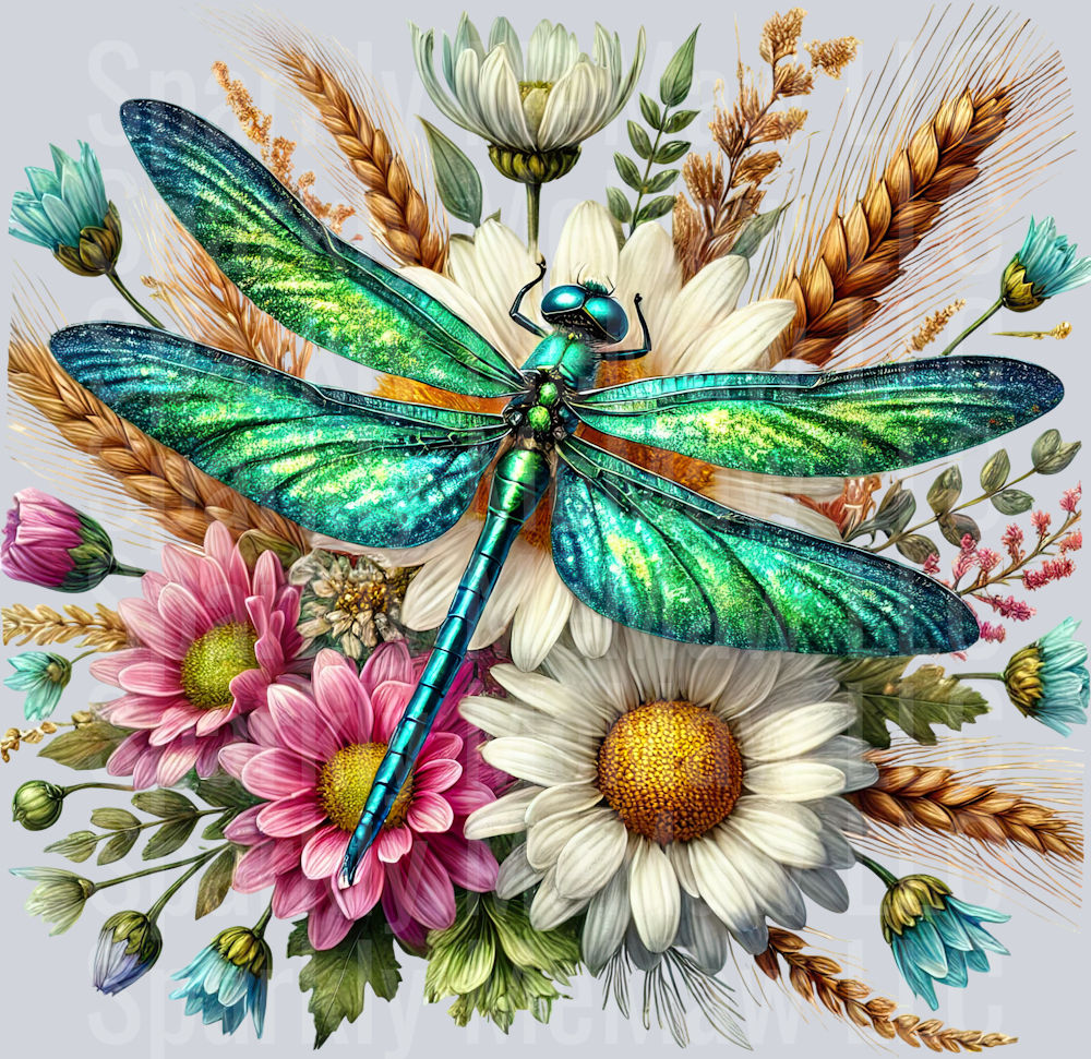 14 Floral Dragonfly UV DTF Clip Art Decal