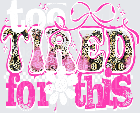 Mom for This DTF Transfer Leopard Print Pink Bow Typography Design for Fabric