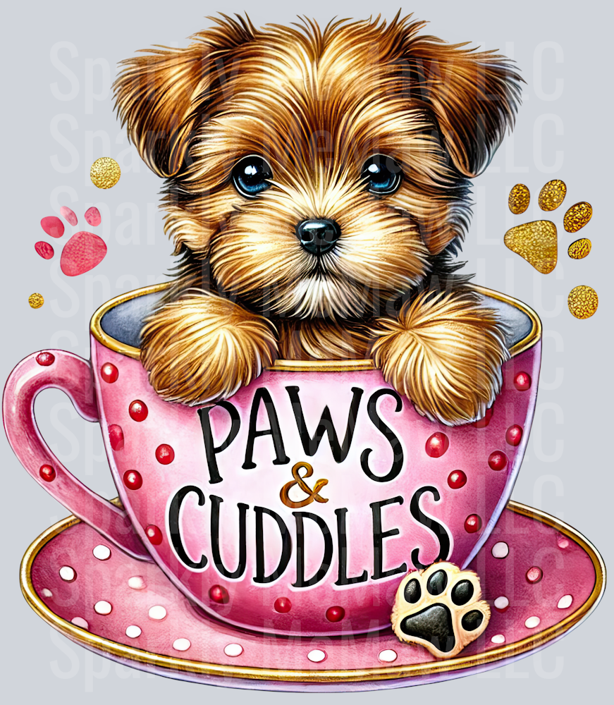 Valentines Cup Puppy 34  UV DTF Decal