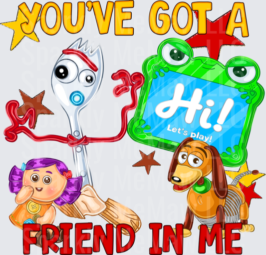 Toy Story You've Got A Friend In Me Forky Slinky Dog Gabby Gabby Characters UV DTF Decal