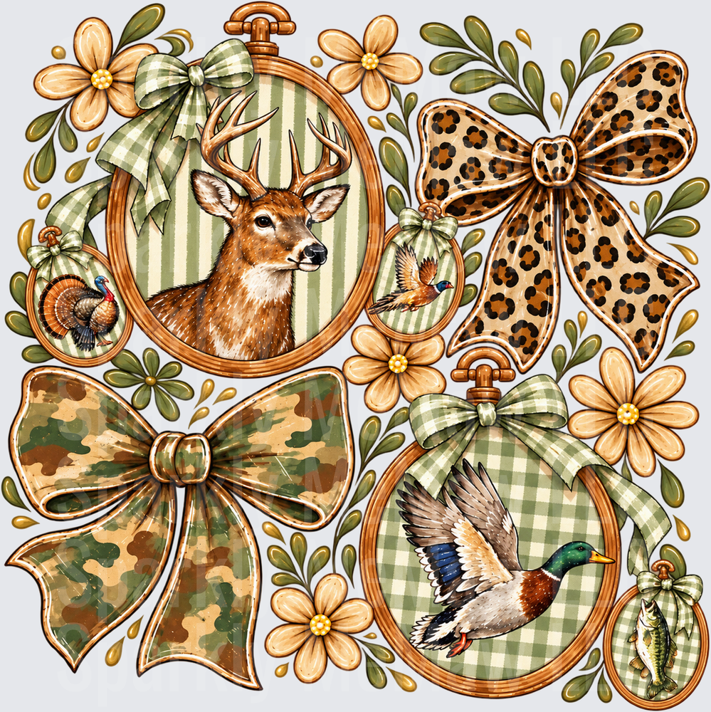 Hunting Collage Camo Bows UV DTF Decal