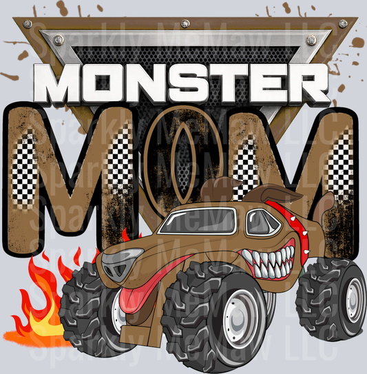 monster mom dog UV DTF Decal