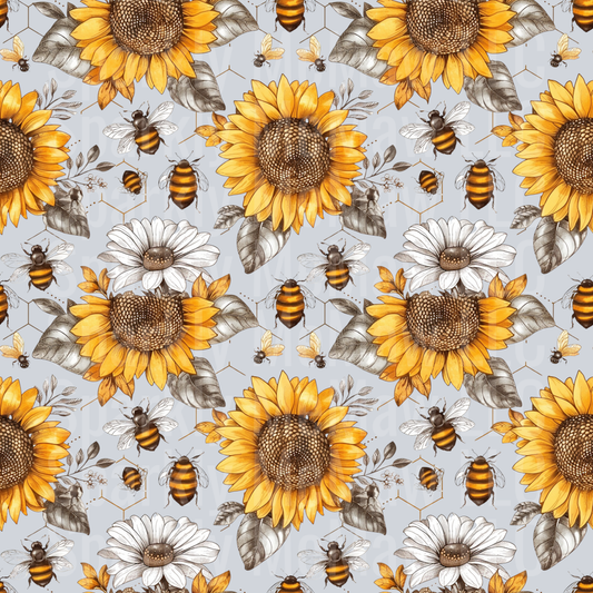 Sunflower and Bees #2 UV DTF 10x10 Sheet