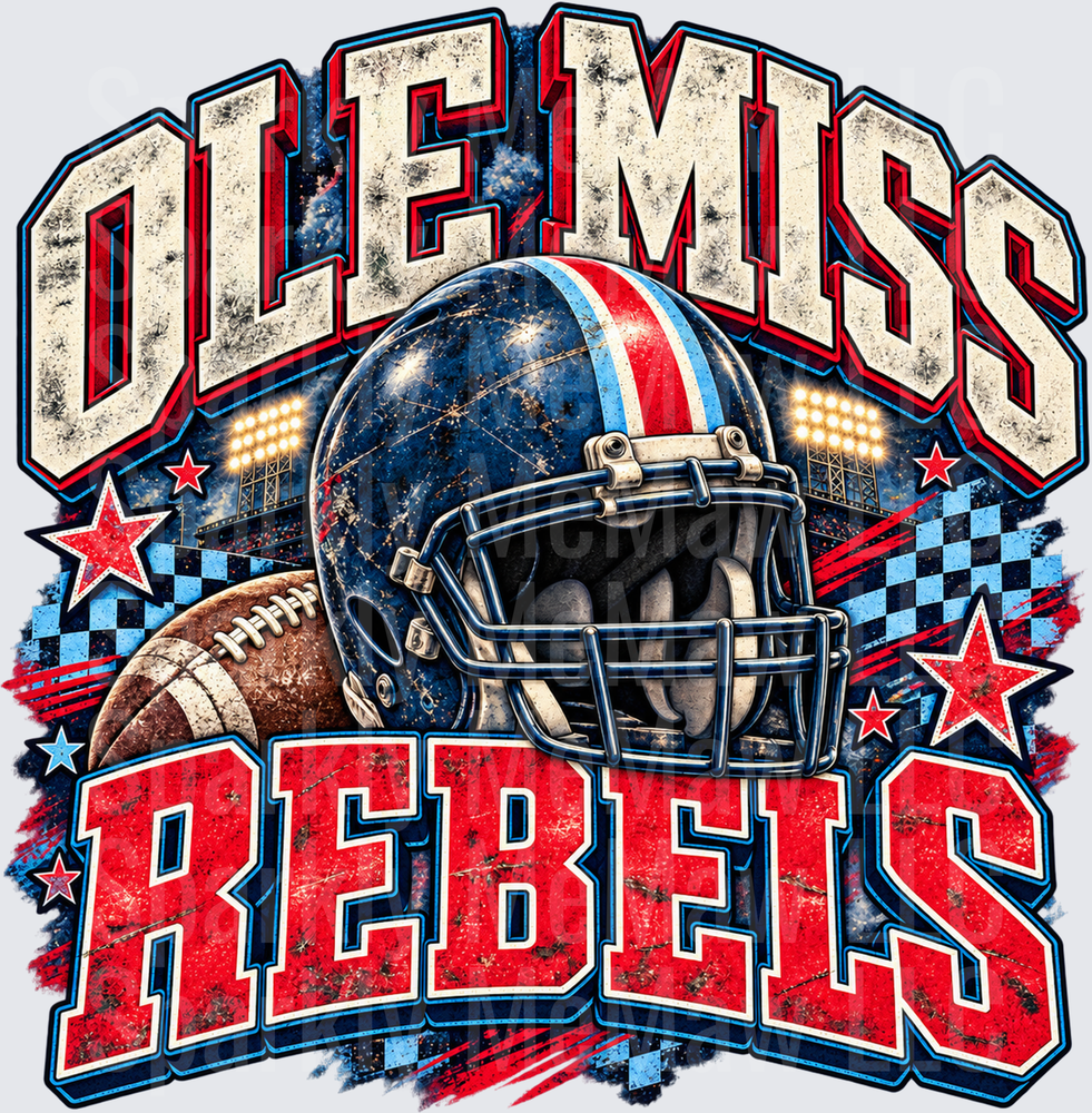 Ole Miss Rebels Football Helmet UV DTF Decal