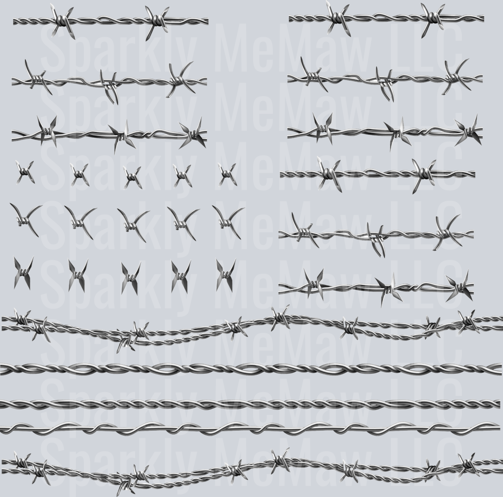 Assorted Barb WIre sheet 10x10