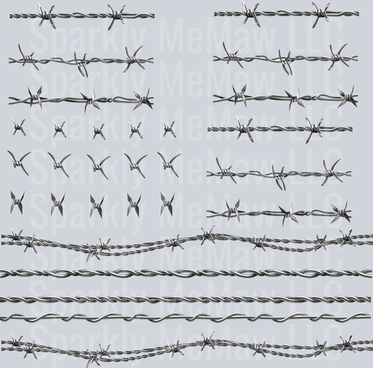 Assorted Barb WIre sheet 10x10