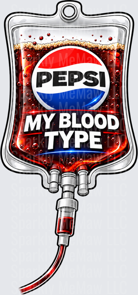Pepsi My Blood Type UV DTF Decal