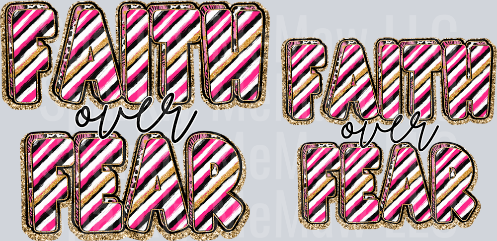 Faith over Fear 5 inch and 4 inch uv dtf decal set