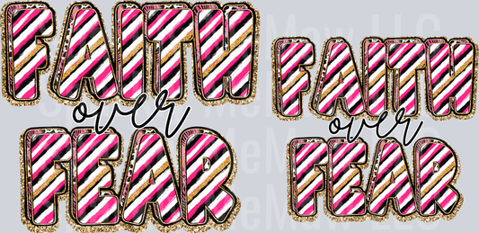 Faith over Fear 5 inch and 4 inch uv dtf decal set
