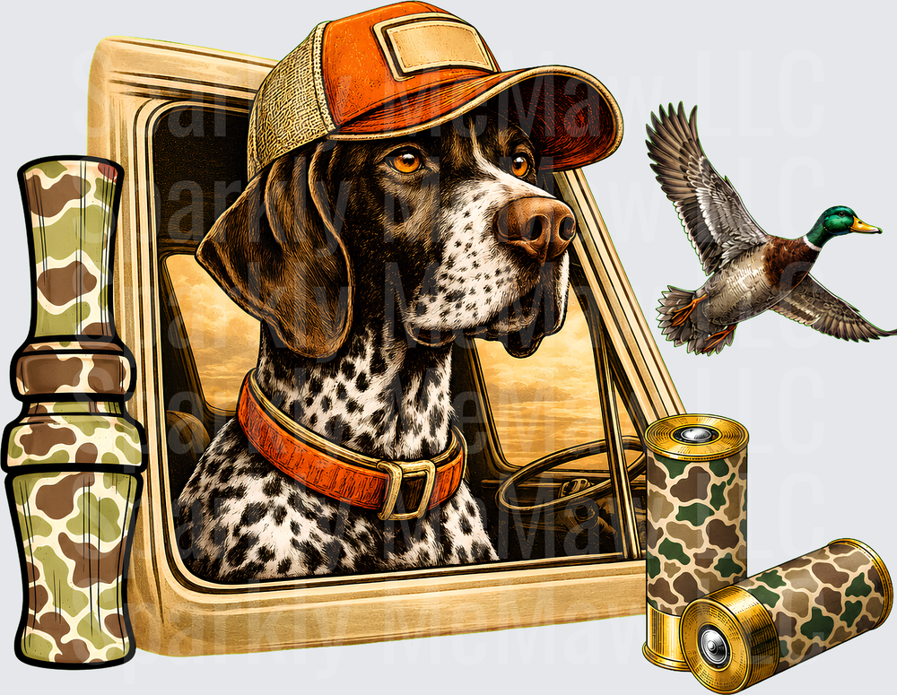 German Shorthair Hunting Dog UV DTF Decal