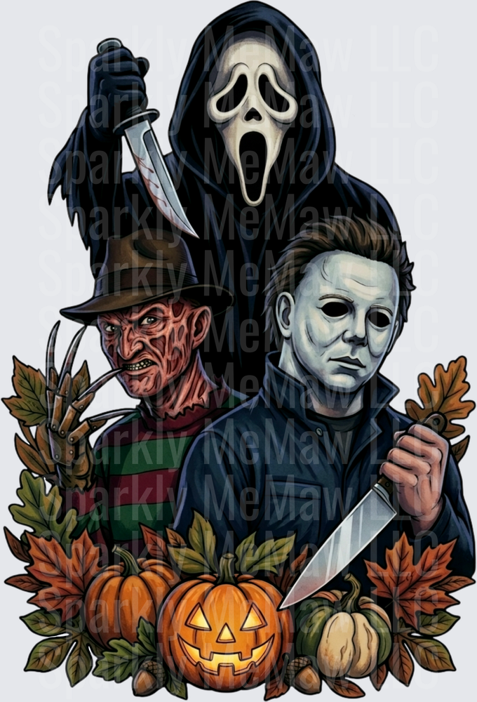 Freddy Krueger Michael Myers Ghostface Horror Icons UV DTF Decal