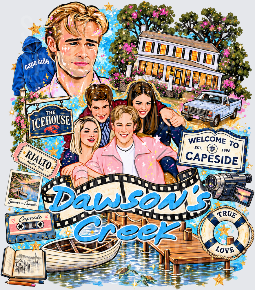 Dawson's Creek Cast Collage is a DTF Transfer for Fabrics