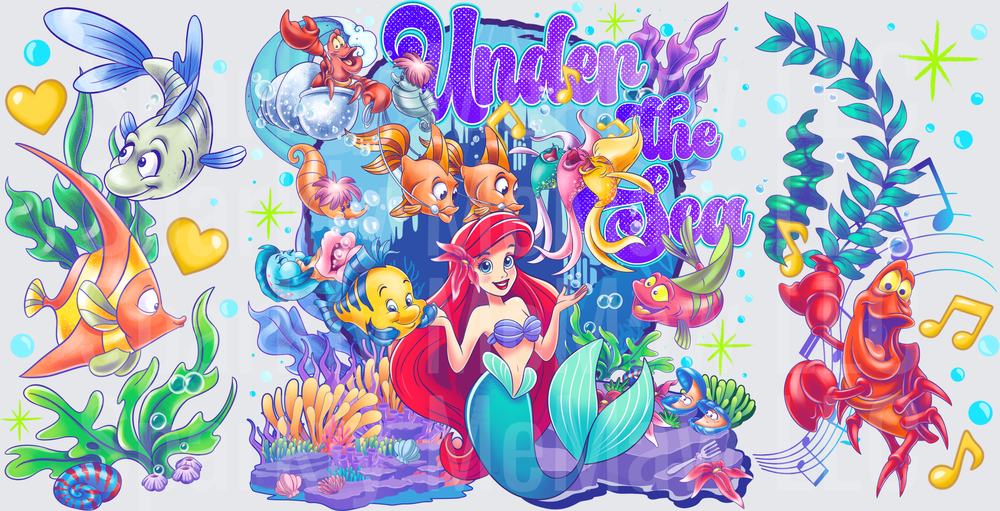 Ariel Under The Sea UV DTF 16 OZ Wrap