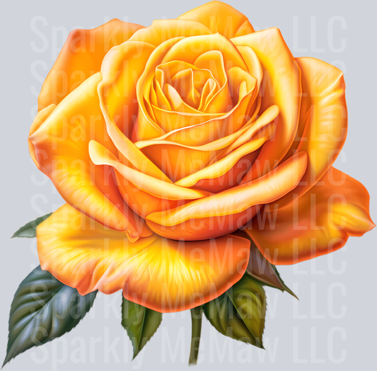 Realistic Yellow Rose 2 Clip Art UV DTF Decal