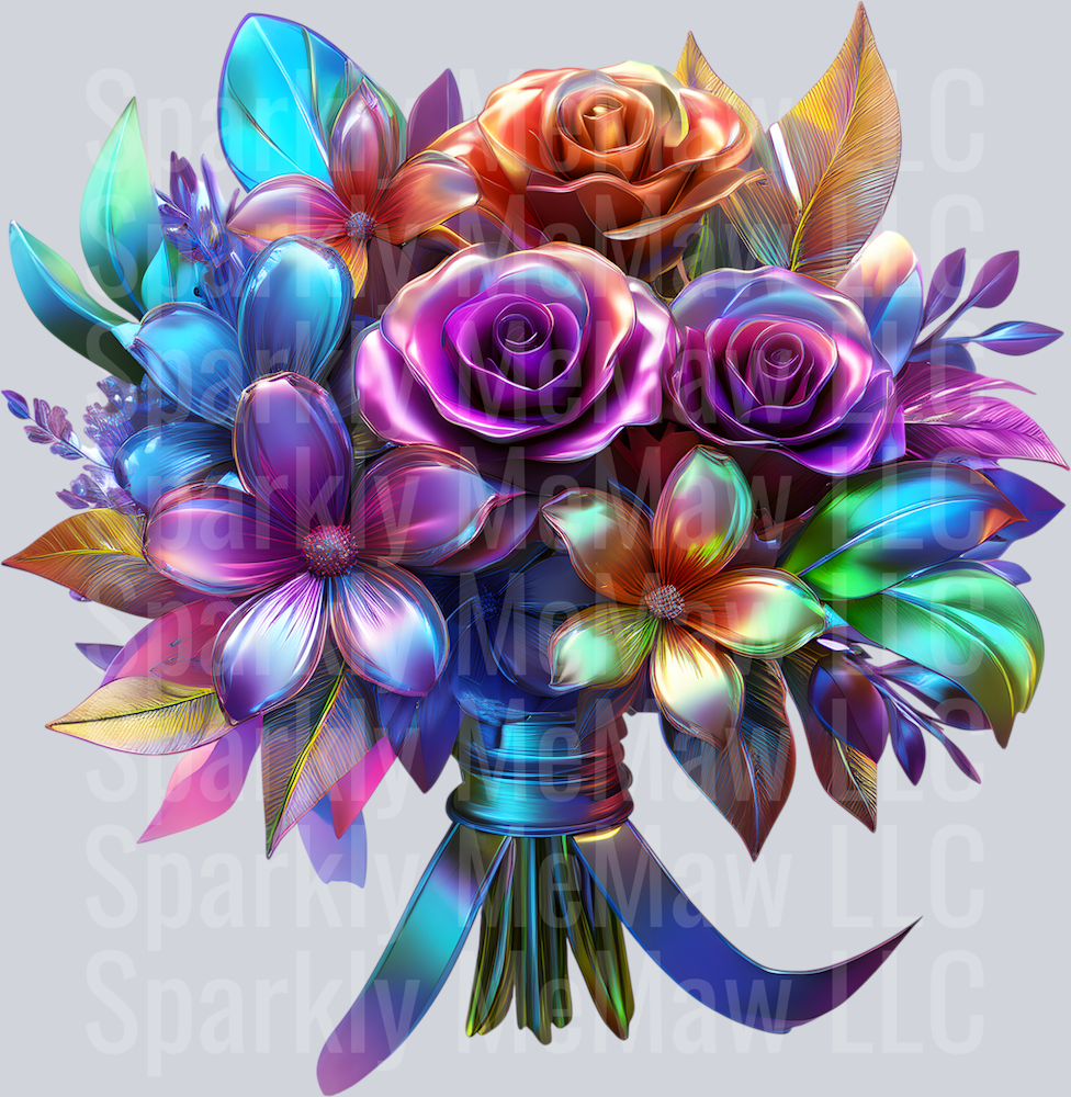jewel tone floral clipart (33) UV DTF Decal
