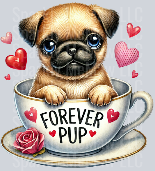 Valentines Cup Puppy 13 UV DTF Decal