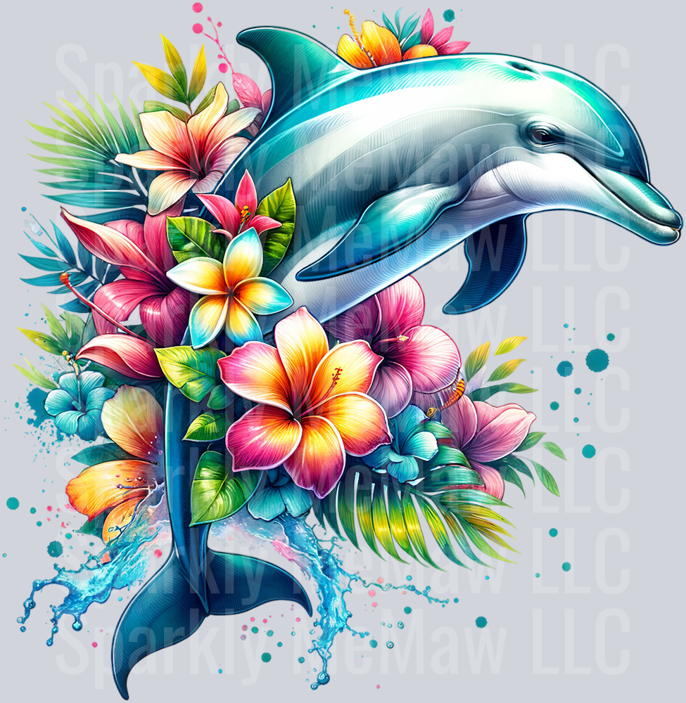 dolphin 19 Clip Art UV DTF Decal