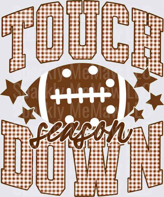 Touchdown Season Football Gingham Design is a UV DTF Decal