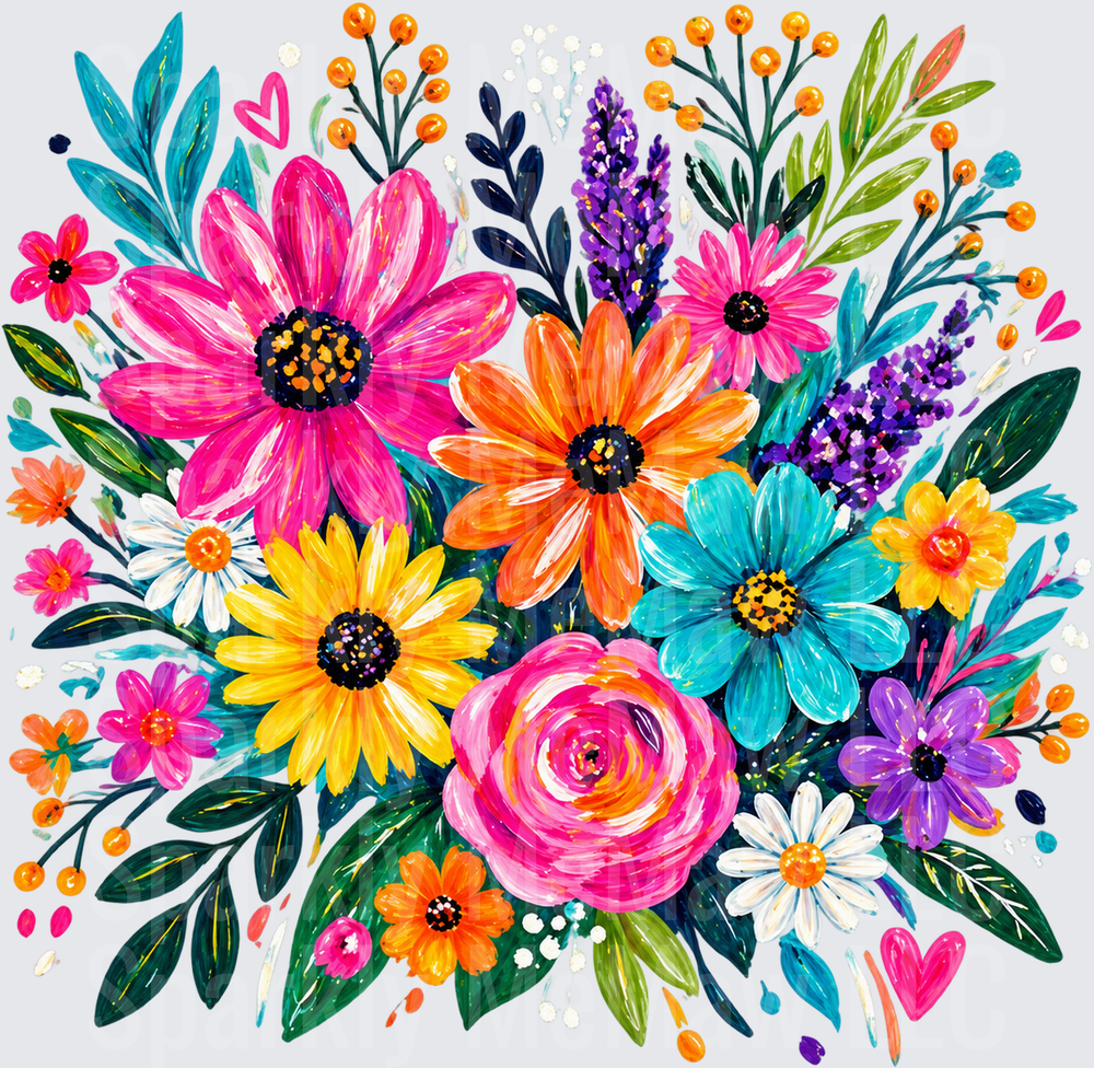 Vibrant Wildflower Bouquet UV DTF Decal