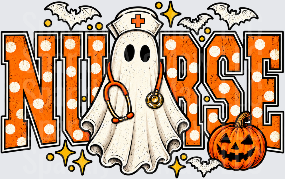 Halloween Ghost Nurse UV DTF Decal