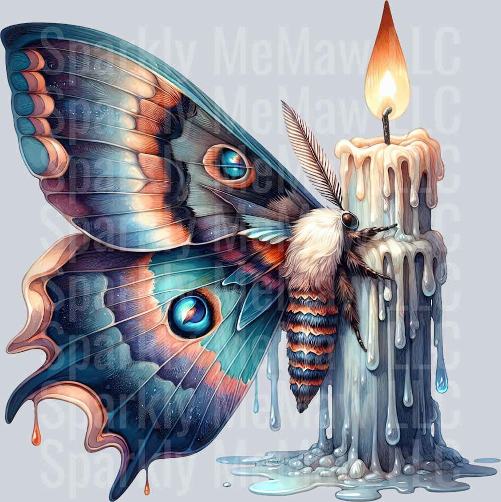 4 Nocturne Moth ClipArt Decal