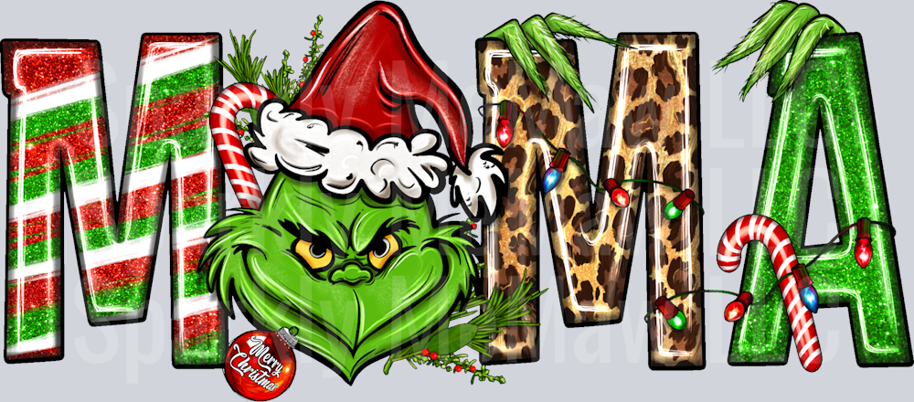 Grinch_Mama Ready to Press DTF Transfer (Fabrics only)
