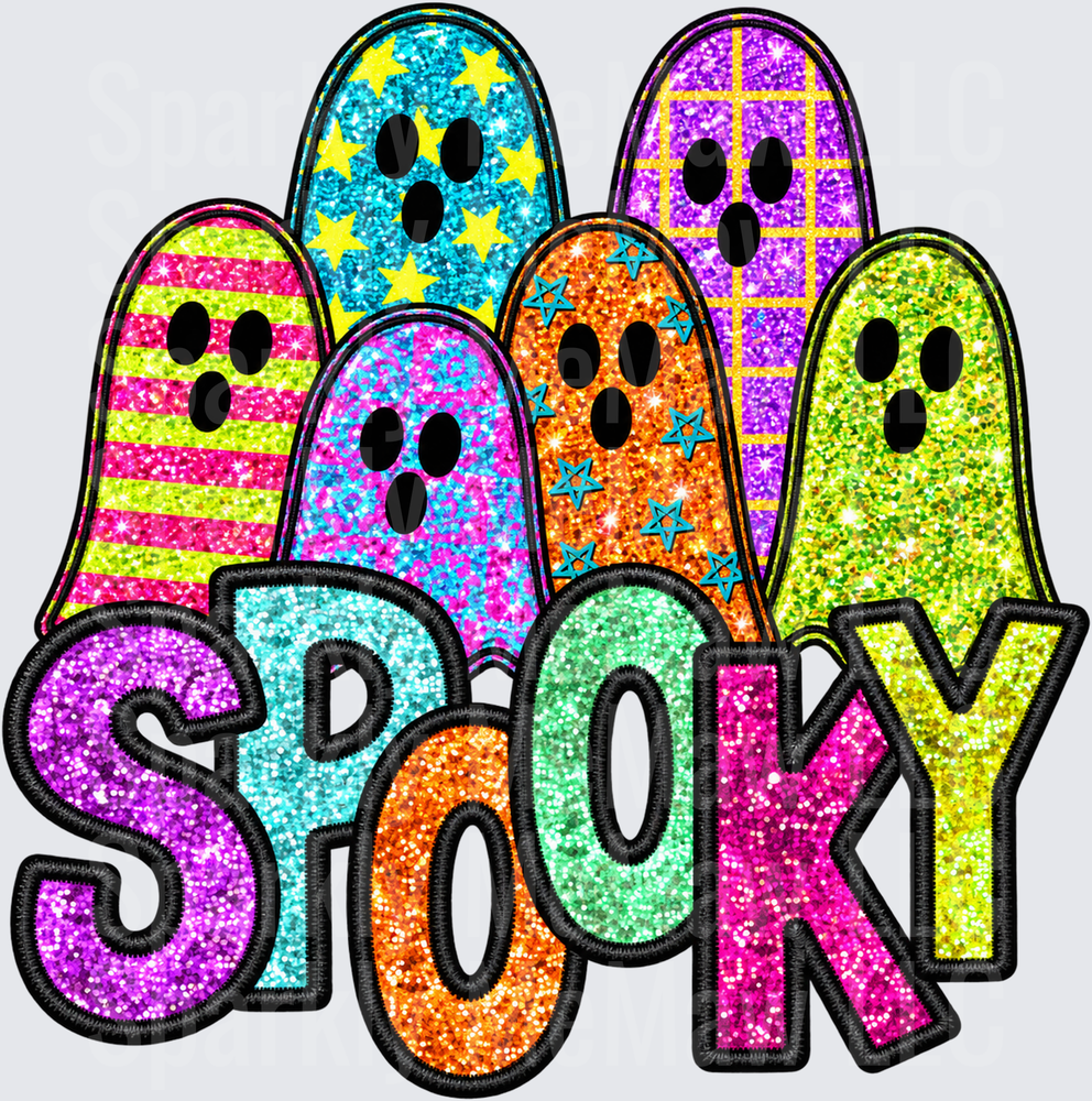 Spooky Glitter Ghosts UV DTF Decal