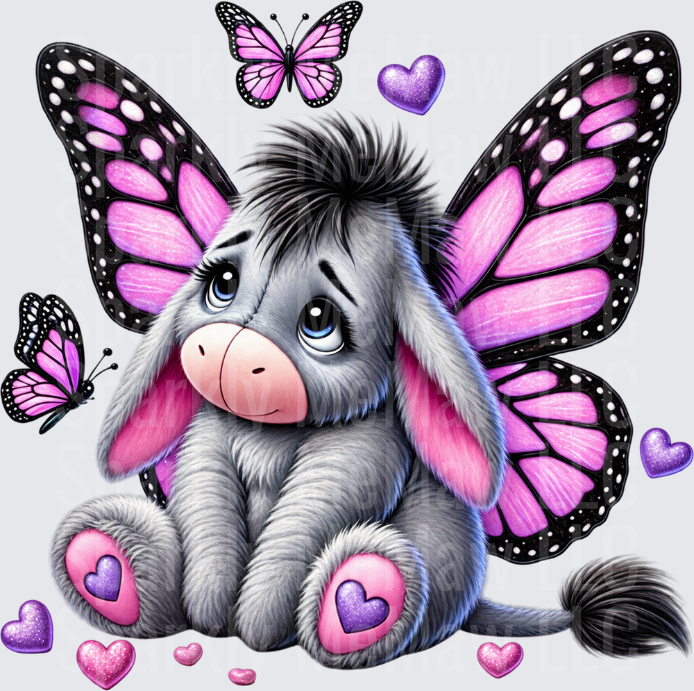 Eeyore Butterfly Wings UV DTF Decal