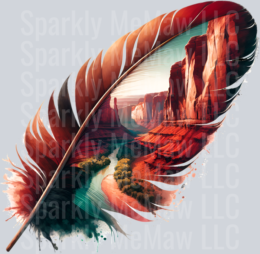 Fantasy Scenic Feather UV DTF Decal 4