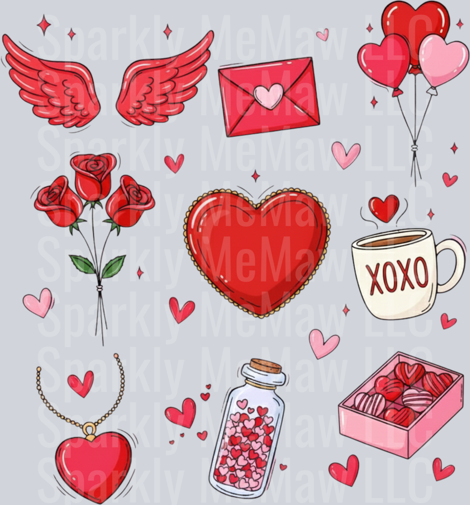Valentine 2 10x0 UV DTF Element Sheet