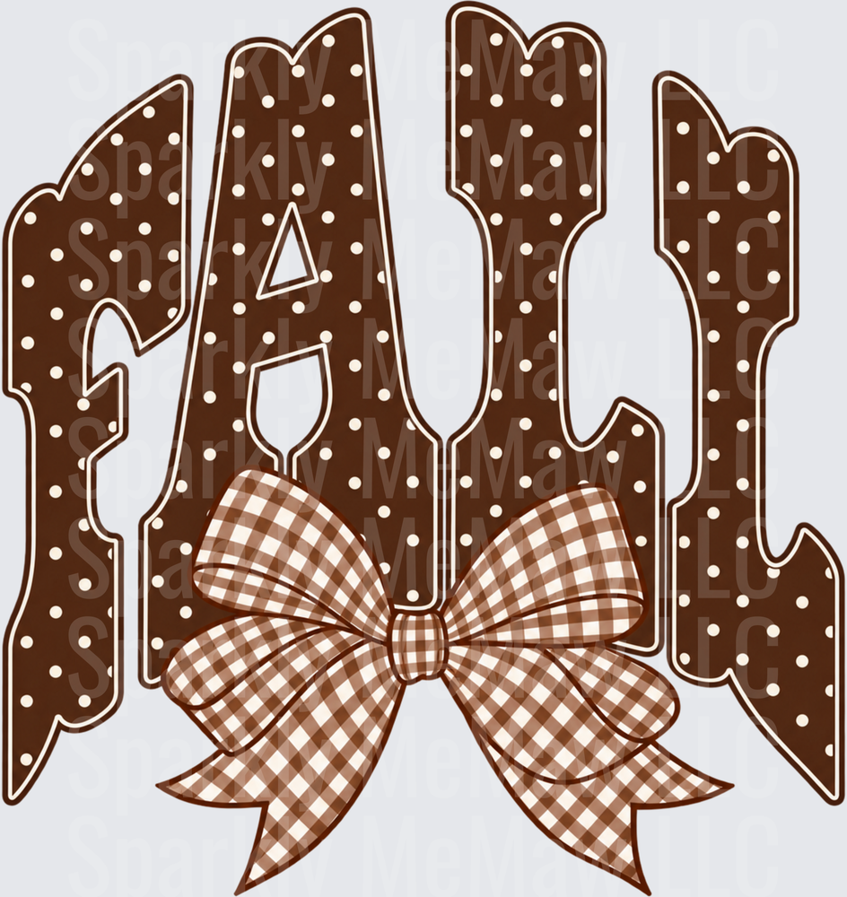 Fall Brown Polka Dot Bow UV DTF Decal