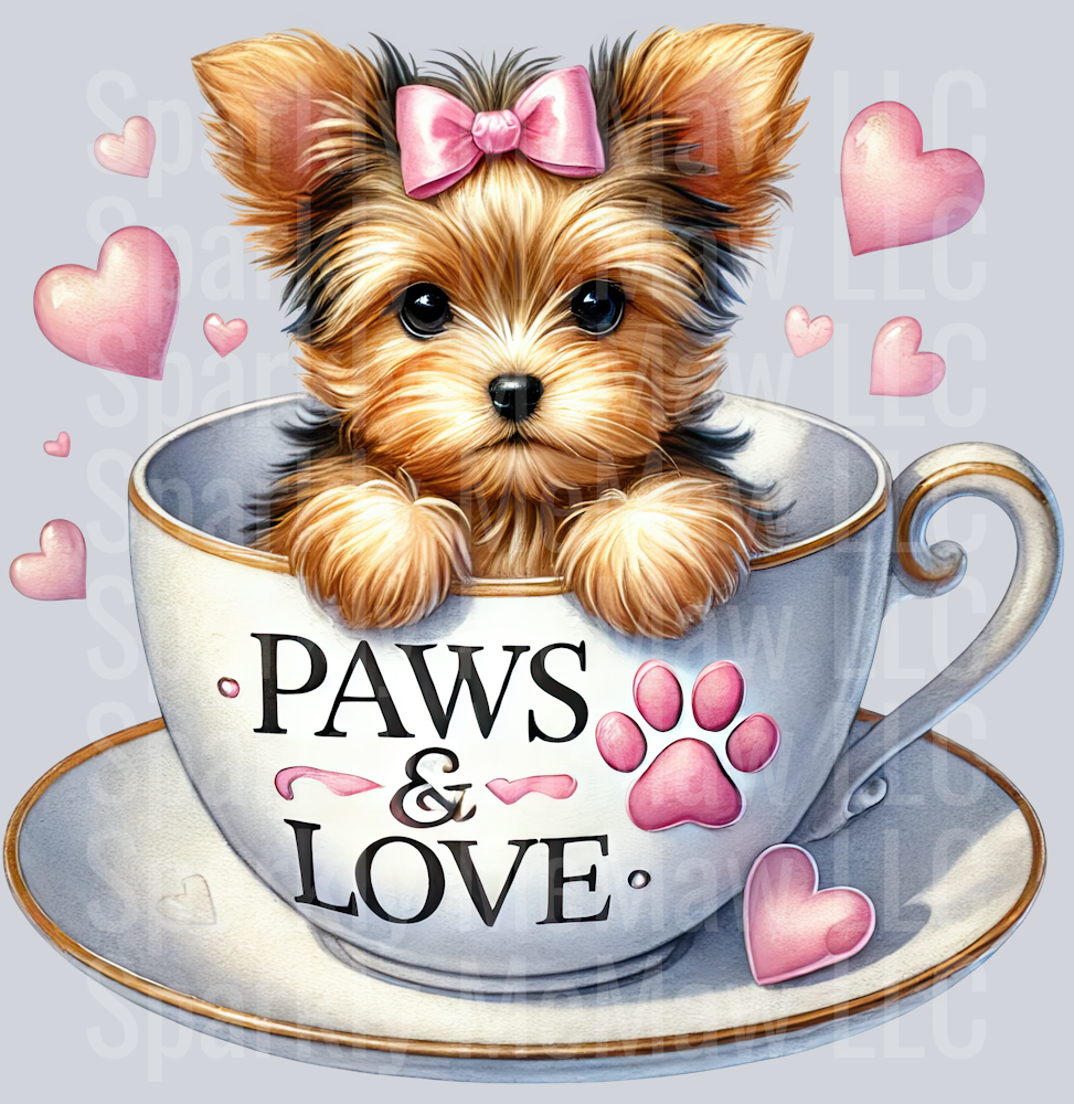 Valentines Cup Puppy  UV DTF Decal 38