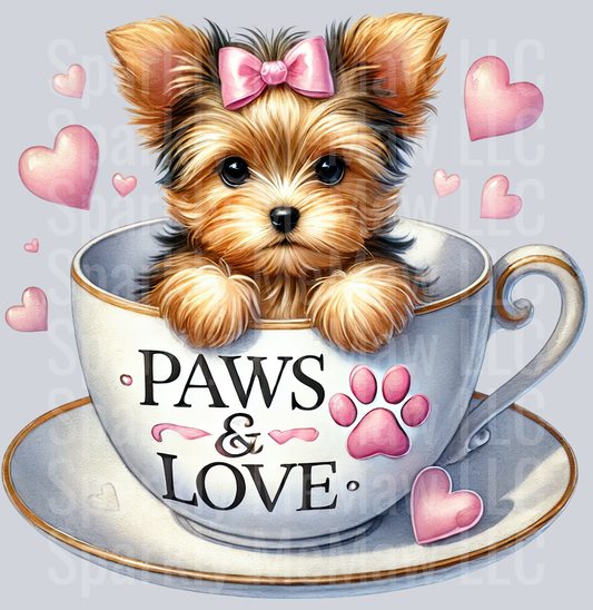 Valentines Cup Puppy  UV DTF Decal 38