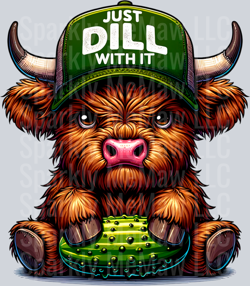 Just Dill with it 6 highland UV DTF Decal