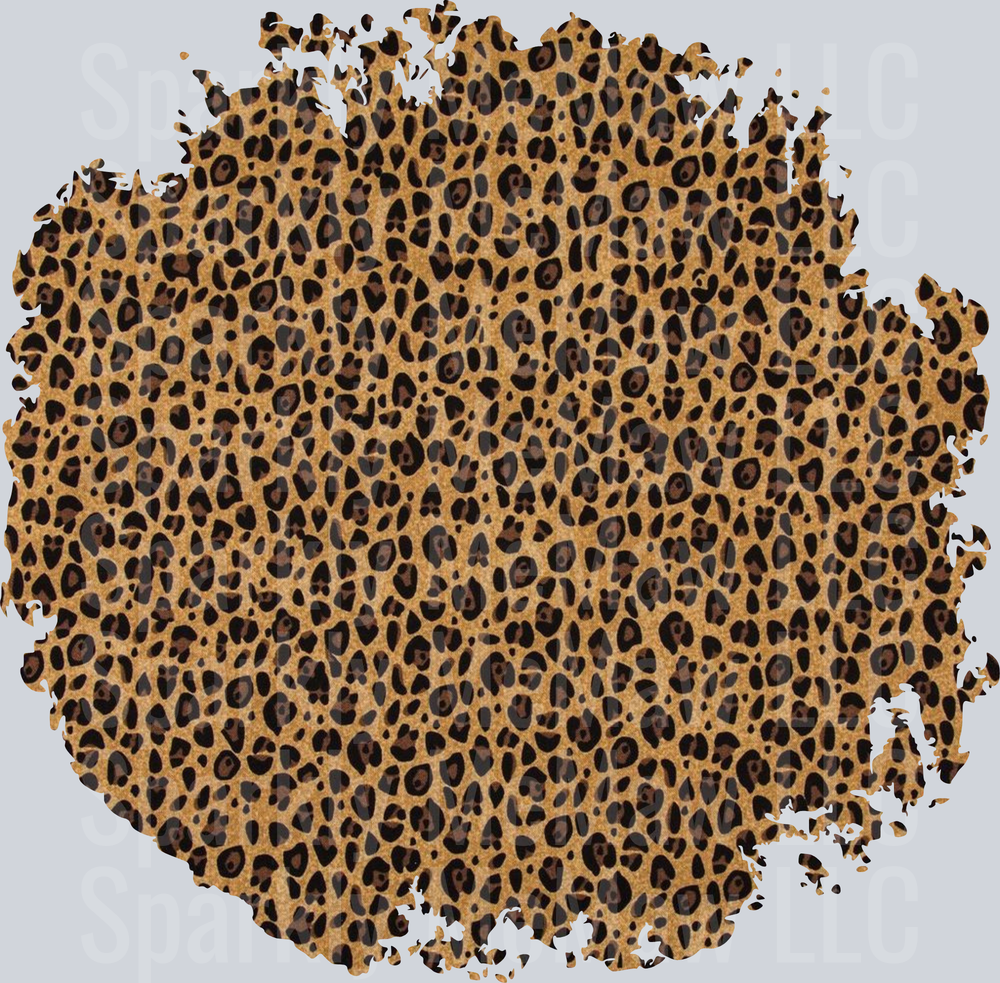 Distressed Leopard Print Circle UV DTF Decal