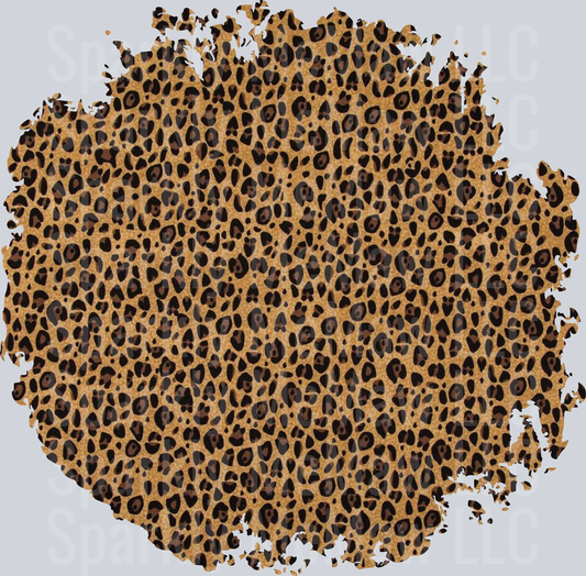 Distressed Leopard Print Circle UV DTF Decal