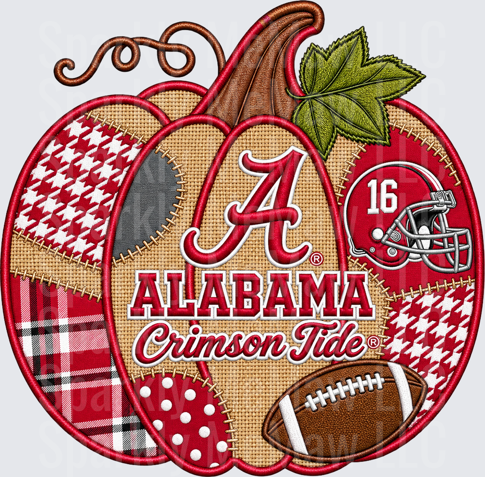 Alabama Crimson Tide Pumpkin is a UV DTF Decal
