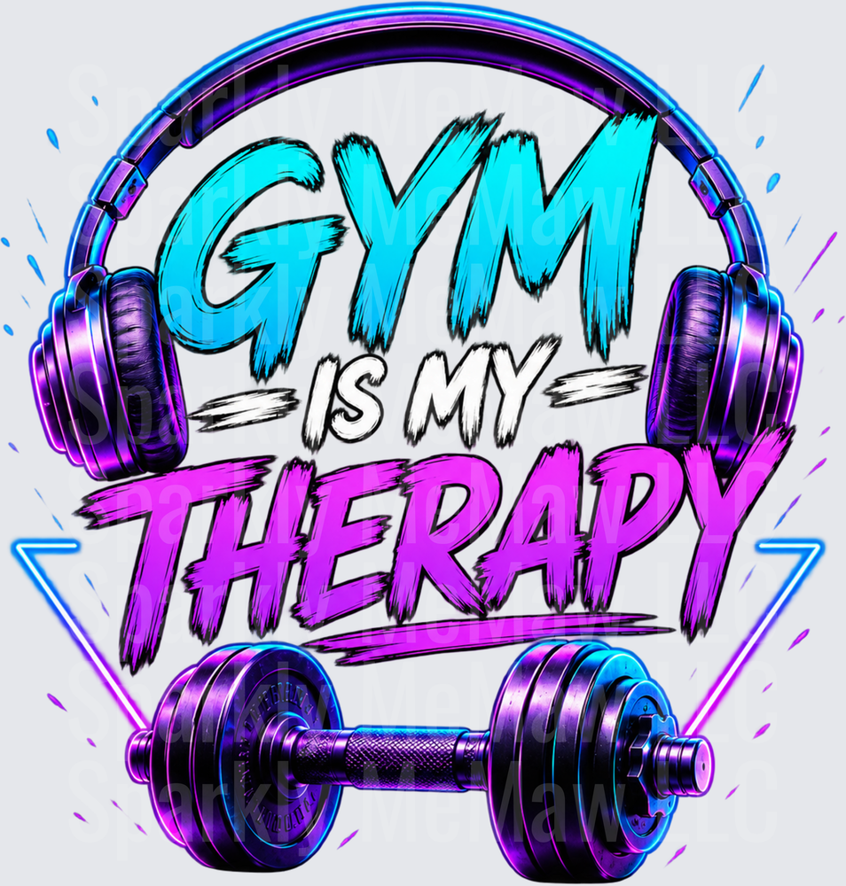 Gym Is My Therapy DTF Transfer for Fabrics