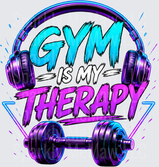 Gym Is My Therapy DTF Transfer for Fabrics